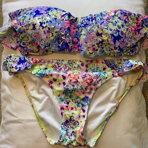 Victoria’s Secret Multicolored Strapless Bikini